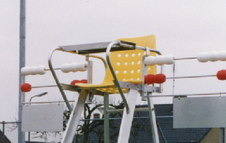 Tennis scorebord voor aan de stoel