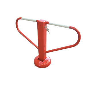 Neerklapbare parkeerbeugel Flex is voorzien van een duurzaam cilinderslot.