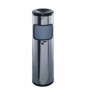 RVS asbak - afvalbak-combinatie. Leverbaar in een 24 Liter en in een 34 Liter uitvoering