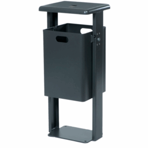 Afvalbak Cubix. Vrijstaand. Op de afbeelding de antraciet gecoate uitvoering.