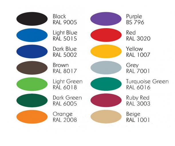 Buiten fitness toestel kleurenkaart.