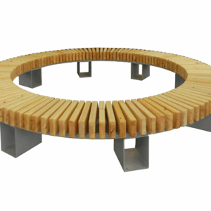 Boombank model Porto, zeer fraai design en leverbaar met onder druk geïmpregneerd grenen of FSC-hardhouten zitting..