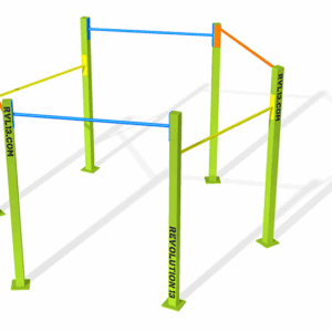 De pull up bars zijn op diverse hoogtes instelbaar.