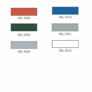 Kleurenkaart standaard kleuren fietsenrek. Bij grotere aantallen, andere ral kleuren mogelijk.