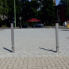 Antiparkeerpalen 70 x 70 mm. Afgebeeld de uitneembare met de vlakke kop.