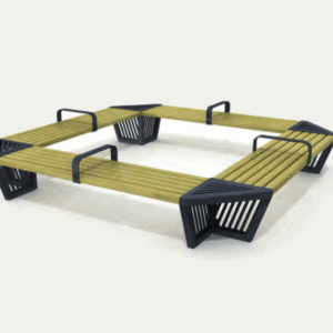 Vierkante boombank Dörtgen zonder rugleuning van 230x230cm. Eenvoudig te plaatsen. Prijspakker!