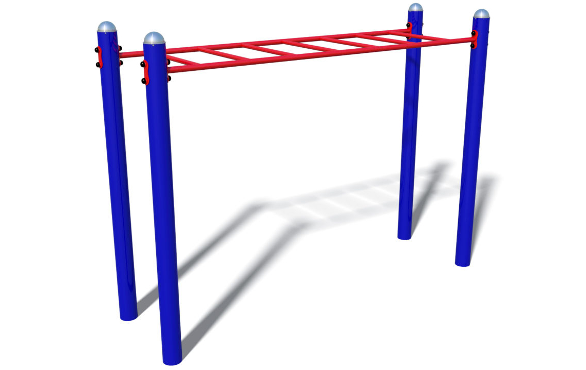 De Swingalong. Hoger segment buiten fitness toestel voor het bovenlichaam.