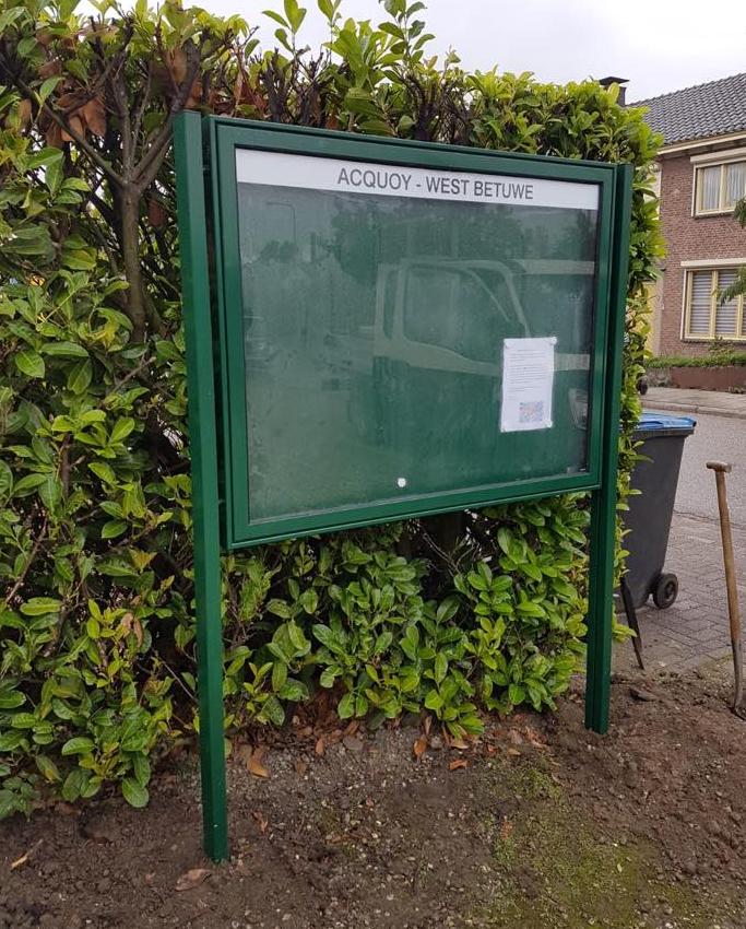 Duurzaam en ook nog eens verrassend voordelig. Topsegment informatieborden. Deze staat bij Acquoy West Betuwe