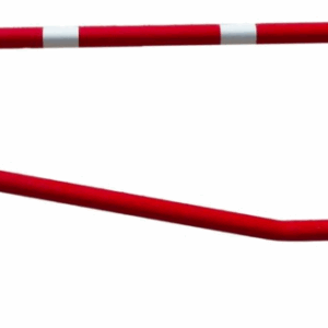 De ronde rode uitvoering. Ook deze is volbad verzinkt en gepoedercoat