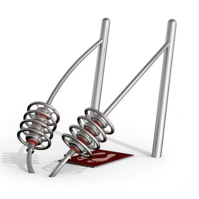 RVS - hout outdoor fitnesstoestel LEG AND CHEST PRESS