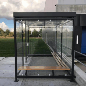 Rookoverkapping - rook abri model Keulen met geintegreerde zitbank en gecoat in ral 7016