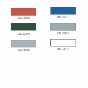 Kleurenkaart van onze standaard ral kleuren fietsenrek model Fox.