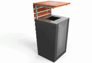 Afvalbak van glad afgewerkt beton met een strak ontwerp. In twee maten 43 cm of 53 cm. Prijspakker!