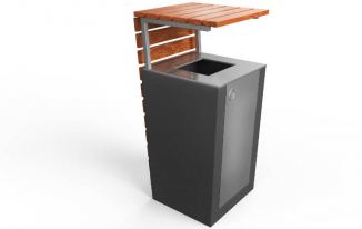 Afvalbak van glad afgewerkt beton met een strak ontwerp. In twee maten 43 cm of 53 cm. Prijspakker!