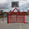 Voetbaldoel -basketbal-combi model VB200. Deze antivandaal voetbaldoelen met basketbal, kunnen ook in iedere standaard ral kleur gepoedercoat worden.