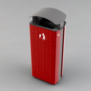 Buiten afvalbak model City. Een afvalbak uit het zogenaamde hogere segment.