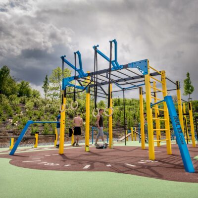 Met de Nippur Freestyle calisthenics toestellen creëert u een topkwaliteit fitnesspark voor elk niveau van sporter. Model als afgebeeld is voorzien van extra opties.