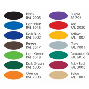 Kleurenkaart van onze FZL- buiten fitnesstoestellen