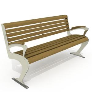 Parkbank Sincan in de luxe RVS uitvoering.