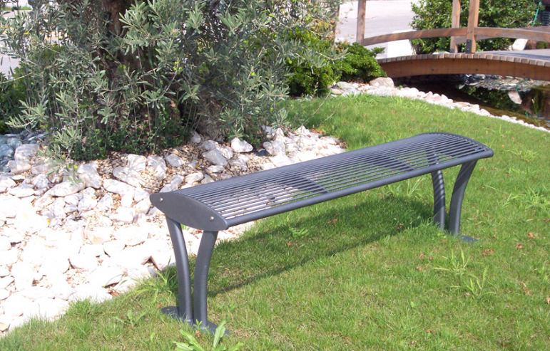 Parkbank Tauri zonder rugleuning. ral 7016 gecoat