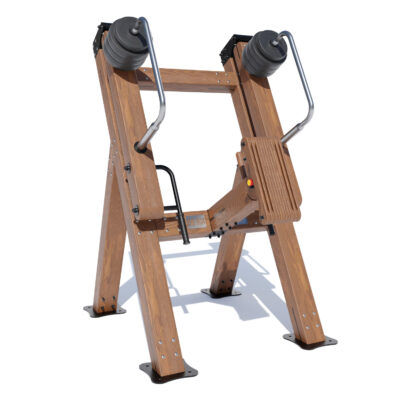 Train rug, armen en schouders met deze houten outdoor roeimachine. Verstelbaar, stabiel en ideaal voor buitenfitness.