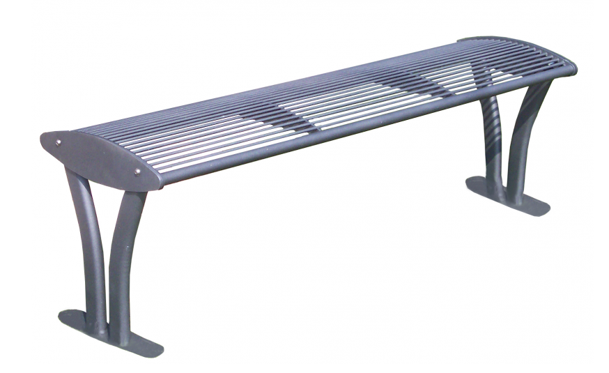 Parkbank Tauri Color zonder rugleuning, gecoat in grijs ral 9006