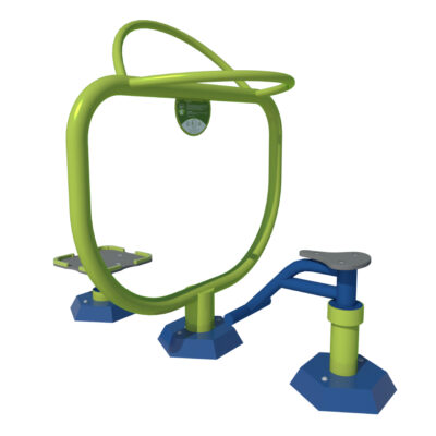 Degelijk en duurzaam buiten fitnesstoestel, eenvoudige montage. Staand en zittend te gebruiken.