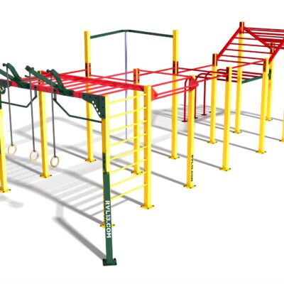 Calsithenics toestel Nippur L:+  dé eyecatcher in elke openbare ruimte: een compleet calisthenicstoestel met danspaal.