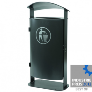 Buiten afvalbak Leon. Hier met gebogen dak.