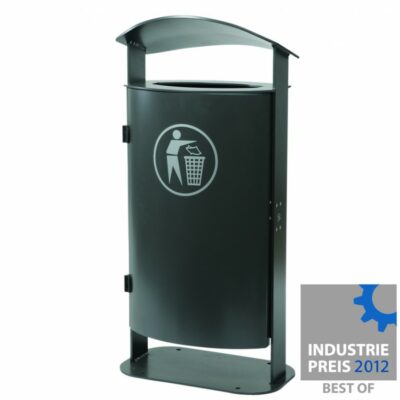 Buiten afvalbak Leon. Hier met gebogen dak.