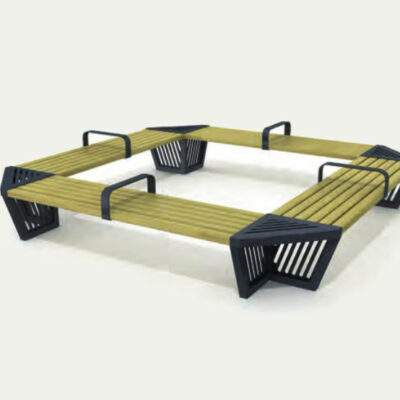 Vierkante boombank Dörtgen zonder rugleuning van 230x230cm. Eenvoudig te plaatsen. Prijspakker!