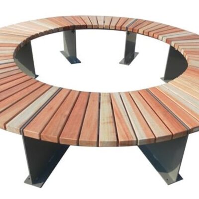 Boombank Florent. Een prachtige ronde boombank afgewerkt met FSC-hard hout. binnendiameter, 1.620mm.