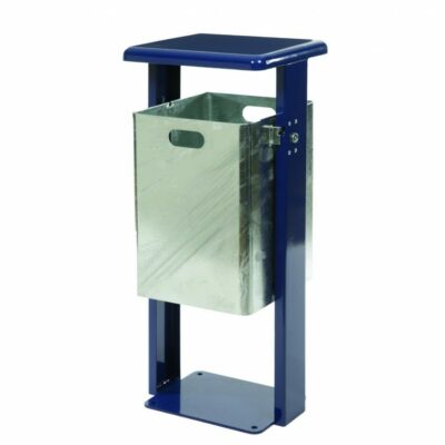 Buiten afvalbak Cubix Luxe.  Afgebeeld de vrijstaande uitvoering van deze bijzonder fraaie en degelijke afvalbakken.