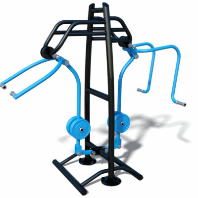 Chest Press, ook dit is weer een hoogwaardig afgewerkt buiten fitnesstoestel, uit deze zeer fraaie lijn.