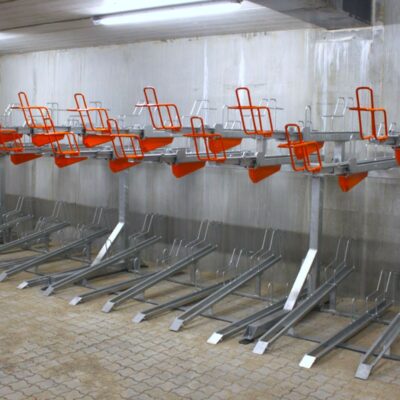 Ontdek het innovatieve tweelaags fietsenrek met gasveer. Ideaal voor bedrijven, stations en fietsenstallingen. Veilig, solide en onderhoudsarm.