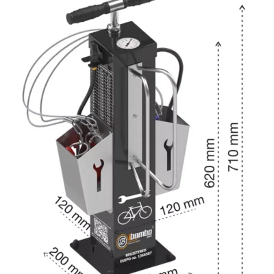 Handig en servicegericht. Fietservice-stations. Personaliseerbaar. Het servicestation voor fietsen bevat onder andere een kruiskopschroevendraaier, bandenlichters, een inbussleutelset en een verstelbare moersleutel.