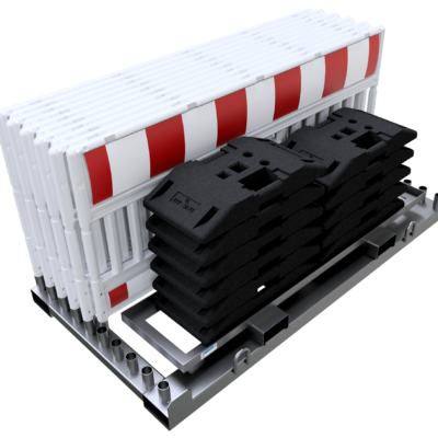 Veiligheidshekken. Complete set met pallet en voeten.