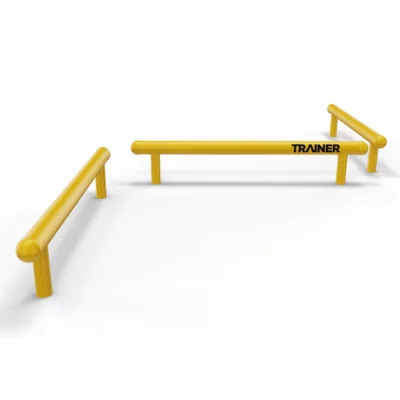 Outdoor Gym. Drie fitnessbalken voor de buitenruimte. Verbeter je algemene cardiorespiratoire gezondheid met de Jump Over balken.