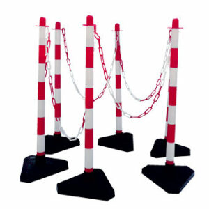 Verplaatsbare afzetpalen, afzetpaaltjes. De voordelige tijdelijke afzetting.