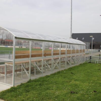 De achterzijde van deze hoogwaardig afgewerkte mini tribune.