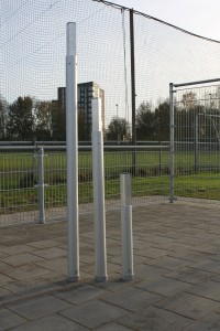 Verlengstukken voor onze aluminium korfbalpalen. Resp. 1.5m - 1 m. - 0,5m. lengte