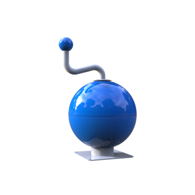 Wek energie op door aan de handslinger te draaien, de Muziekbal kiest een bekend kinderliedje die iedereen kan meezingen.