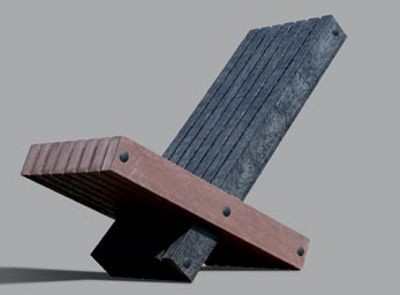 Parkbank - loungestoel Atlantic. Afgebeeld in bruin-zwart