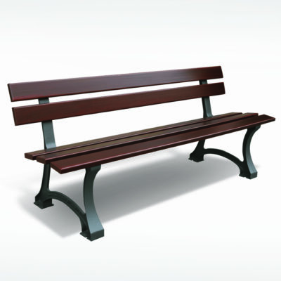 Elegante en voordelige parkbank met gietijzeren voeten.