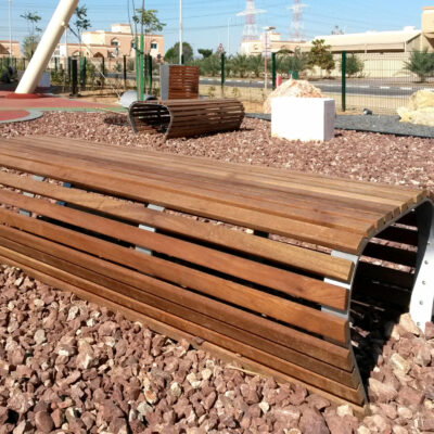 Parkbank Contour kersen, zonder rugleuning