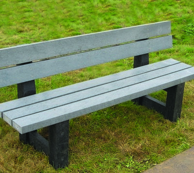 Parkbank Londen in de bi-color uitvoering. Zwart-grijs