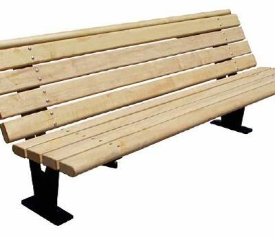 Parkbanken met houten zit en leuning. Het frame gepoedercoat in een fraaie standaard ral kleur.