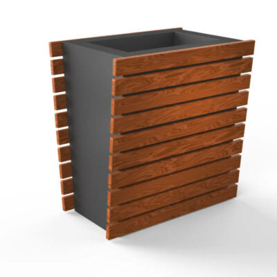 Plantenbakken van beton met hoogte 70 cm. Glad afgewerkt beton met poedercoating in ral kleur.