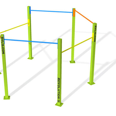 De pull up bars zijn op diverse hoogtes instelbaar.