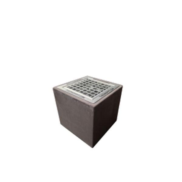 Uw asbaktegel gemonteerd op een betonnen sokkel.